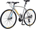 Hybrid Bike for Men & Women - 24 Speed 700C City Bicycle with Disc Brake and All-Terrain Commuter Bike for Urban and Road Riding