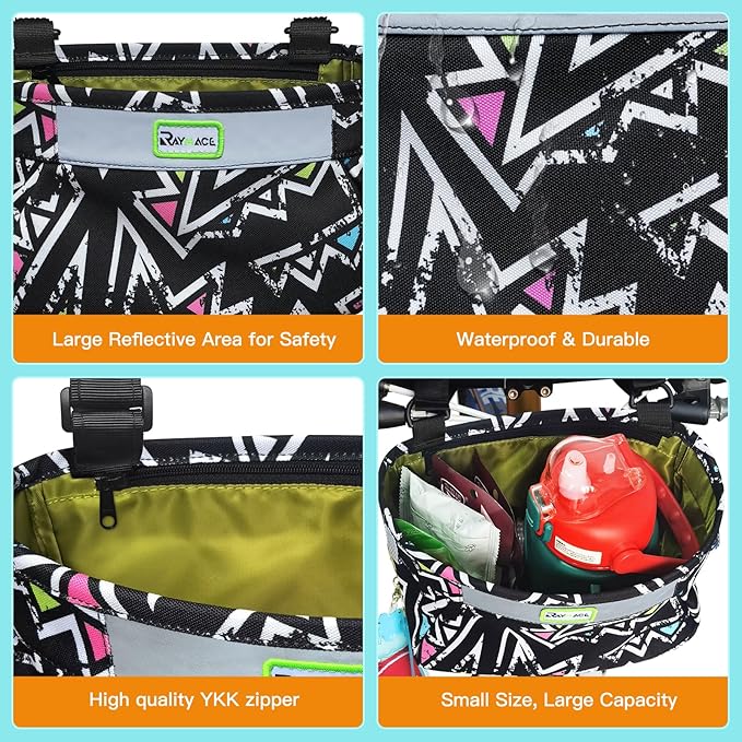 RAYMACE Kids Bike Basket,Children's Bike Basket Front,Waterproof Bicycle Basket Handlebar Bag for Girls,Boys Toddlers Bike or Scooter Accessories