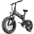 Wooken Electric Bike, 20''X4.0 Fat Tire Electric Bike for Adults,500W(Peak 750W) Foldable Electric Bike with 48V 10Ah Battery,Professional 7 Speed,Shock Absorber, 20MPH Ebike for Mountain Beach Snow