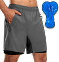 Bikewa Men's Mountain Bike Shorts 3D Padded Loose-fit Riding Biking Cycling Bicycle Biker Shorts for Men Zipper Pockets