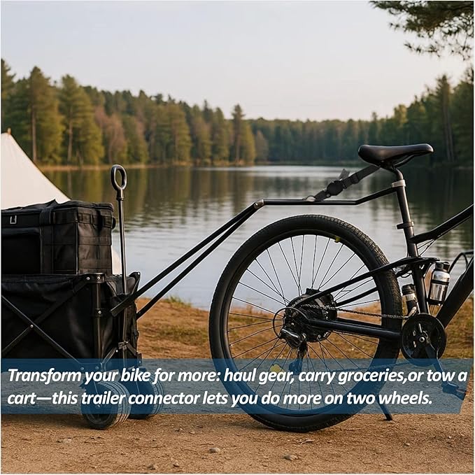 Bike Trailer Hitch Arm with Quick Release & Fixed Clamp, Universal Bicycle Cargo Connector for Mountain, City & Shared Cycles