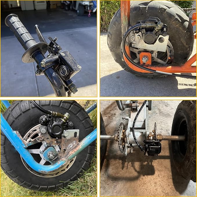 HIAORS Left Hand Hydraulic Disc Brake Master Cylinder Caliper Compatible with Taotao Sunl Roketa Nst 50cc 70cc 90cc 110cc 125cc Peace Eagle Cool Sports Mini Bike ATV Quad 4 Wheeler Parts