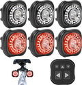 Smart Bike Lights System-Taillight,Headlight&Turn Signal,Sync Front&Rear Bike Light for Night Riding,3+2+1 Light Modes Rechargeable Bicycle Light with Remote Controller,IP67 Waterproof Day/Night Mode