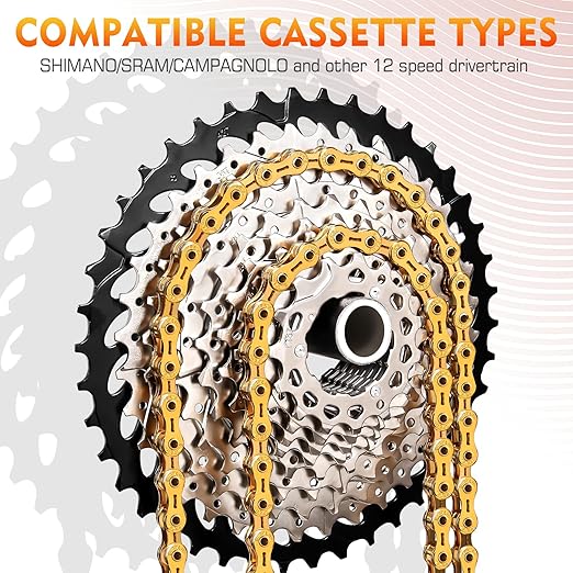 BUCKLOS 6/7/8/9/10/11/12 Speed Bike Chain, High Performance Lightweight Bicycle Chains for Road Bike/Mountain Bike/Ebike,Compatible with Shimano, SRAM, Campagnolo Silver/Gold