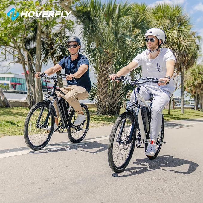 HOVERFLY OUREA 26" Electric Bike for Adults, 750W Peak Motor Mountain Ebike, 20MPH Up to 40 Miles, UL2849 Certified, 7-Speed, Removable Battery, Shock Absorber, Fat Tire Commuter E-Bike
