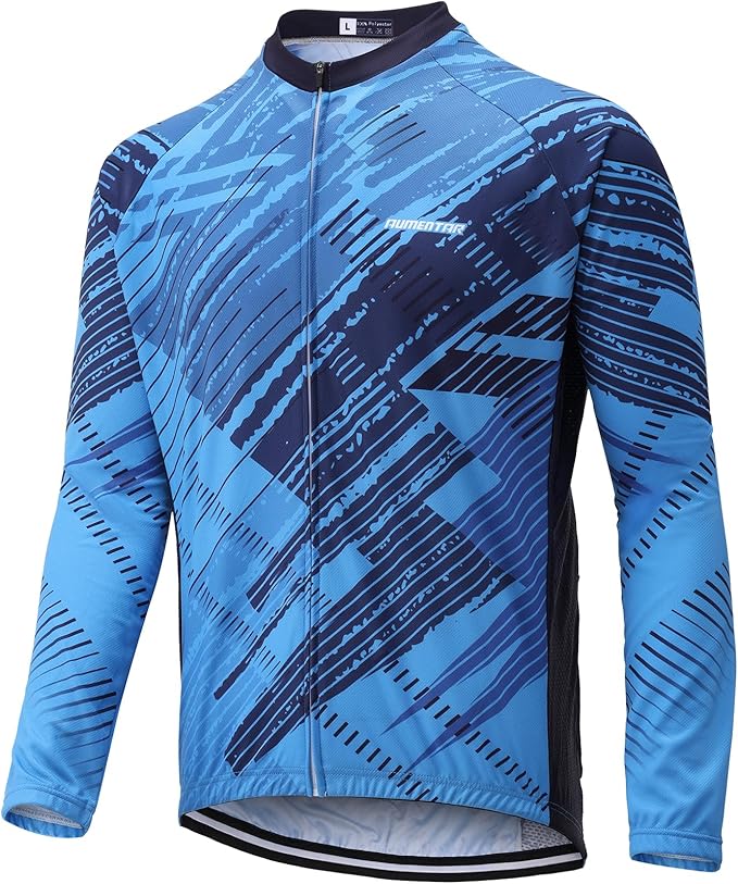 Men's Cycling Bike Jersey Long Sleeve - Moisture Wicking, Breathable, Quick Dry Biking Shirt Full Zipper