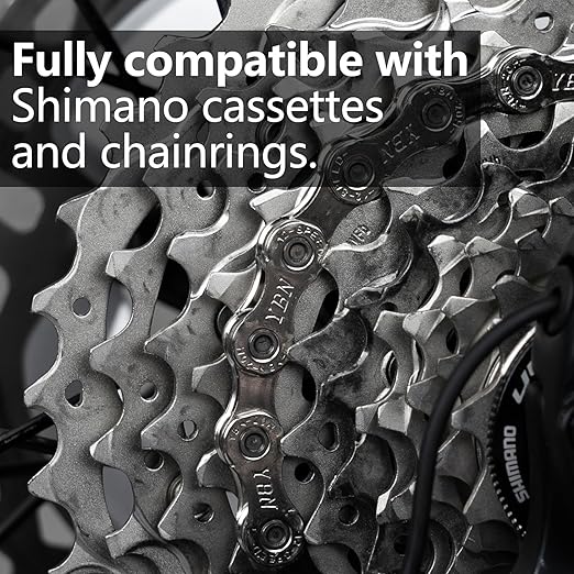 Thinvik Bike Chain 10 Speed, 1/2''× 11/128'', 110 Links - Road & Gravel and MTB Chain for Shimano and SRAM(Not for SRAM AXS) - Basic Silver - Quick Link Included