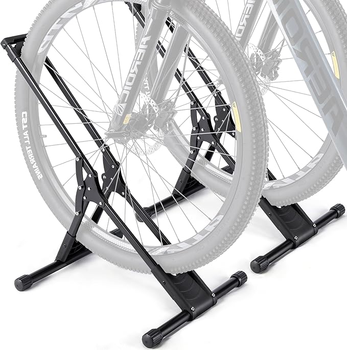 CXWXC Bicycle Stand Floor - Indoor Bike Rack Garage Storage - Bike Stand Floor Type Parking Rack for 20”-29” Mountain MTB & Road Bikes (2 Bike Rack)