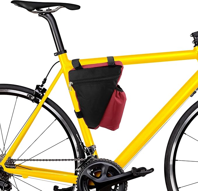 X AUTOHAUX Bike Triangle Frame Bag with Bottle Holder Cycling Storage Bag for Road Mountain Bikes
