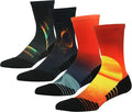 HUSO Cycling Socks for Men Women, Novelty Bike Socks Fun Running Basketball Athletic Crew Socks 3, 4, 7 Pairs