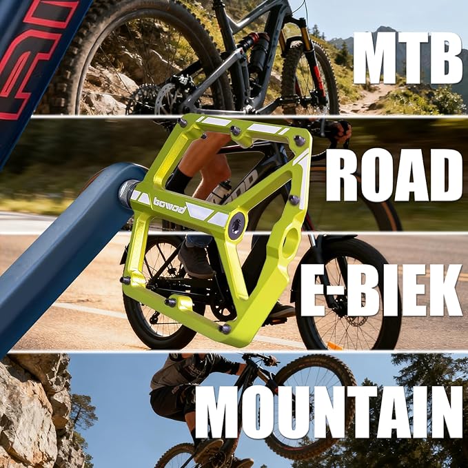 Bike Pedals 9/16" Lightweight Non-Slip Bicycle Platform Pedals - Fits Most Adult Bikes & Mountain Bikes &MTB, Road Bikes and Slip-Resistant Design