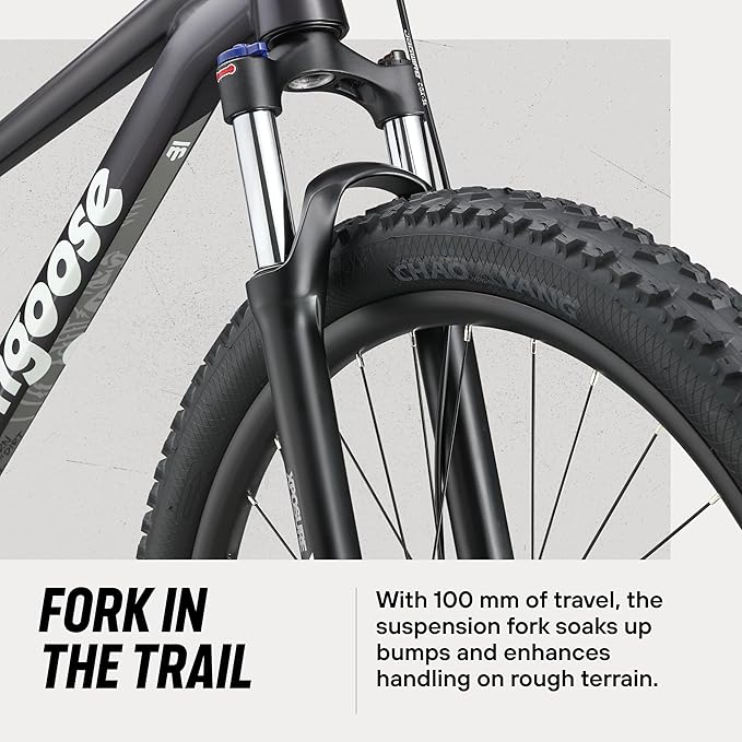 Mongoose Switchback Mountain Bike for Men and Women, 8 to 10-Speed Drivetrain with Trigger Shifters, 27.5 to 29-Inch Wheels, 15.5 to 17.5-Inch Frame