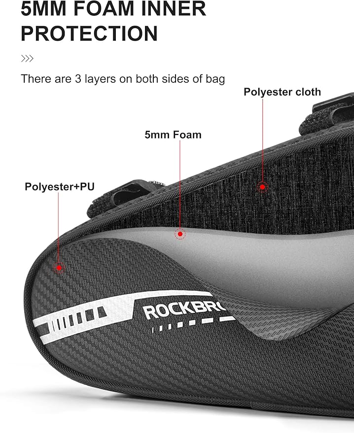 ROCKBROS Bike Frame Bag Triangle Storage Bag Bike Accessories Pouch Cycling Pack for MTB Road Bicycle