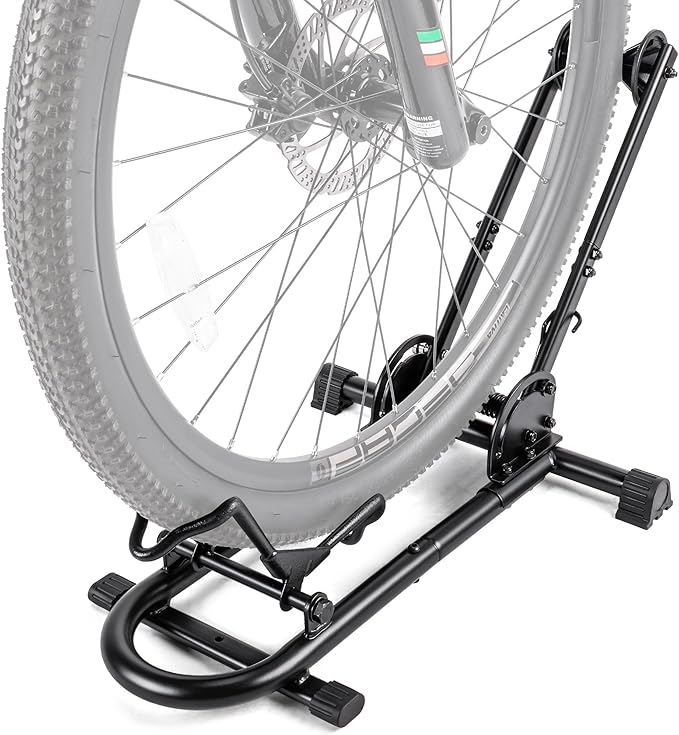 Indoor Bike Floor Stand - Bike Stand Rack for Garage/Home - Bike Storage Bicycle Parking Rack Fit 26”-29” Mountain Road Bikes