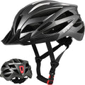 Adult Mountain Bike Helmet with Rear Light Adjustable Dial, Removable Visor - CPSC 1203 Certified Lightweight Bicycle Helmet for Urban-Commute, Road & MTB for Men, Women, Youth