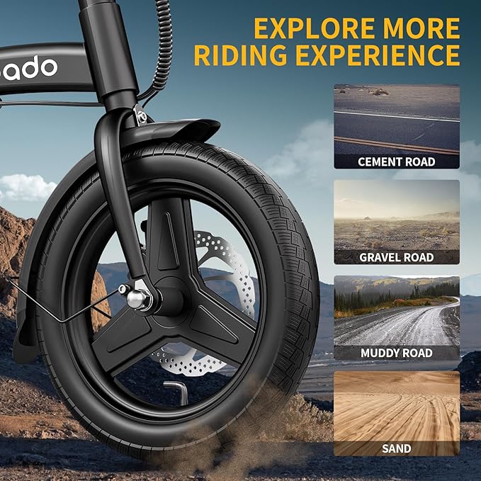 Folding Electric Bike for Adults,750W Peak Motor Mini Ebike,20mph Speed,36V 10.4ah Battery, 20-40 Miles Range,14'' Foldable Electric Bicycle for Riding Commute (Black)