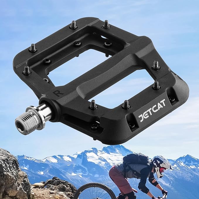 Mountain Bike Pedals Flat - MTB Pedals Flat, Bicycle Pedals for BMX/MTN/Road/Gravel/EBike, BMX Pedals, Platform Pedals, Adults & Kids Bike Replacement Upgrades Parts 9/16