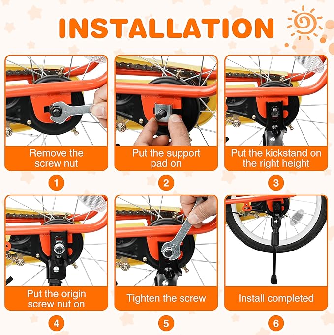 ZUKKA Bike Kickstand 20 Inch for Kids Bike Adjustable Aluminum Alloy Kickstand for Bicycles with Anti-Slip Pad for Kids Bike Universal Fit for Mountain Road Bikes