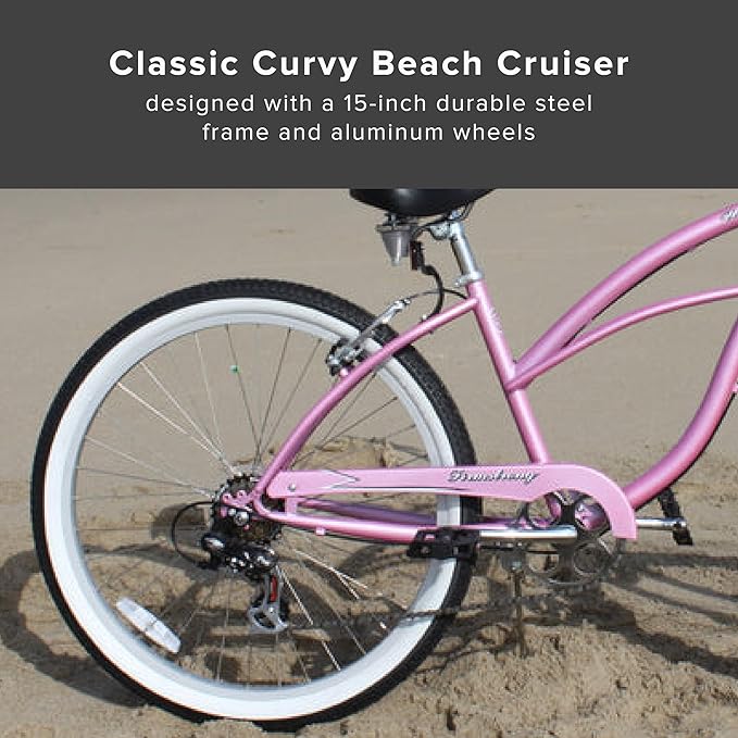 sixthreezero Urban Lady Beach Cruiser Bike, Women's 3 Speed Hybrid Bicycle
