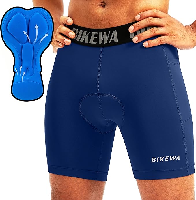 Men's 4D Padded Bike Shorts Cycling Underwear Biking Bicycle Padding Shorts for Men Side Pockets
