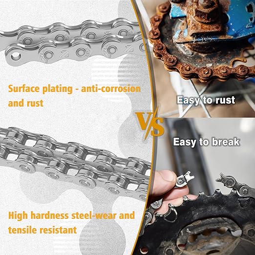 BUCKLOS 6/7/8/9/10/11/12 Speed Bike Chain, High Performance Lightweight Bicycle Chains for Road Bike/Mountain Bike/Ebike,Compatible with Shimano, SRAM, Campagnolo Silver/Gold