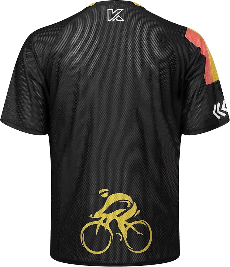 KUTOOK Loose Fit Cycling Jersey Quick Dry MTB Shirts Short Sleeve Top for Men
