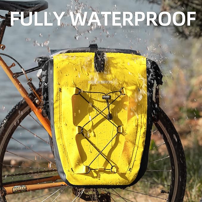 ROCKBROS Bike Panniers Waterproof Bike Rear Rack Bag Max 30L Large Capacity Bike Rear Panniers for Cycling Traveling Commuting 1 Pack