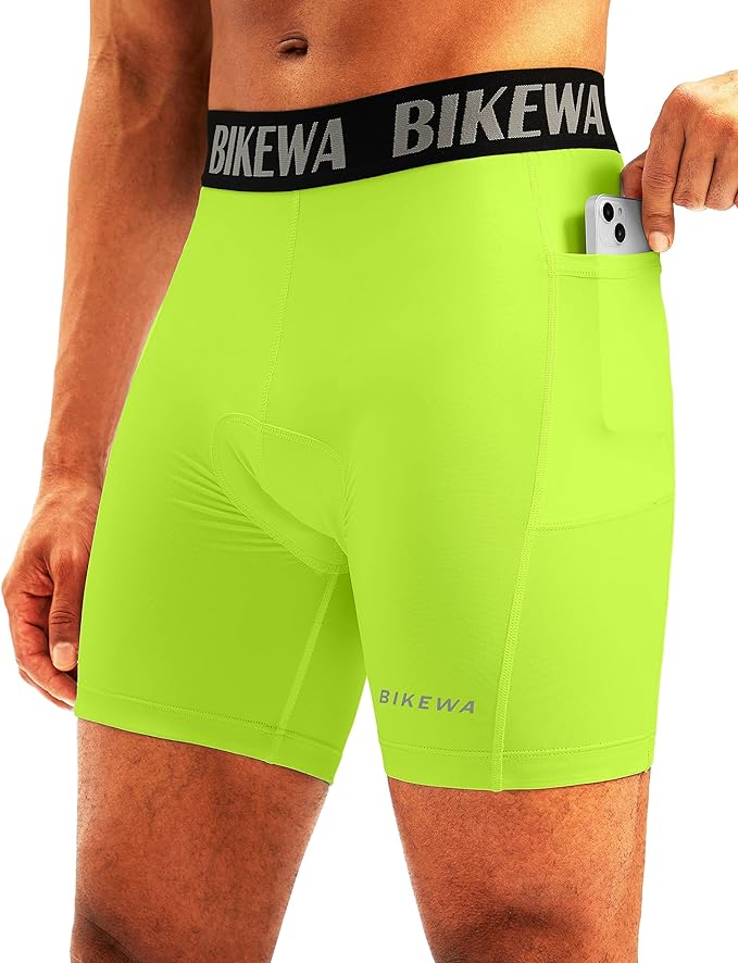 Men's 4D Padded Bike Shorts Cycling Underwear Biking Bicycle Padding Shorts for Men Side Pockets