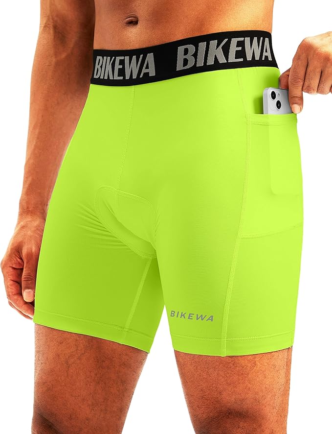 Men's 4D Padded Bike Shorts Cycling Underwear Biking Bicycle Padding Shorts for Men Side Pockets