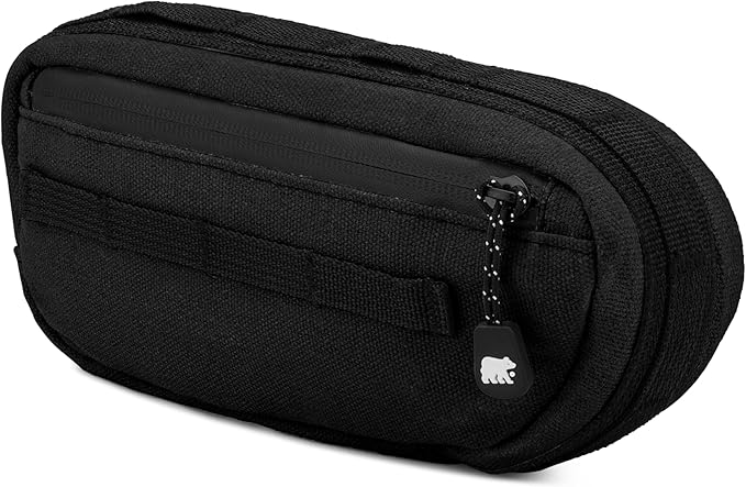 Waxed Canvas Frame Bag – Waterproof Zippers, Dual Storage Compartments, Adjustable Straps – Fits All Frame Sizes, Perfect for Cycling, Commuting, and Adventure Rides (Black)