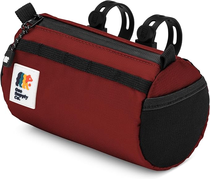 Handlebar Bike Bag – Water-Resistant Hard Shell with Quick-Access Zipper, Side Mesh Pockets, and Spacious Storage – Ideal for Cycling, Commuting, and Adventure Rides (Red)
