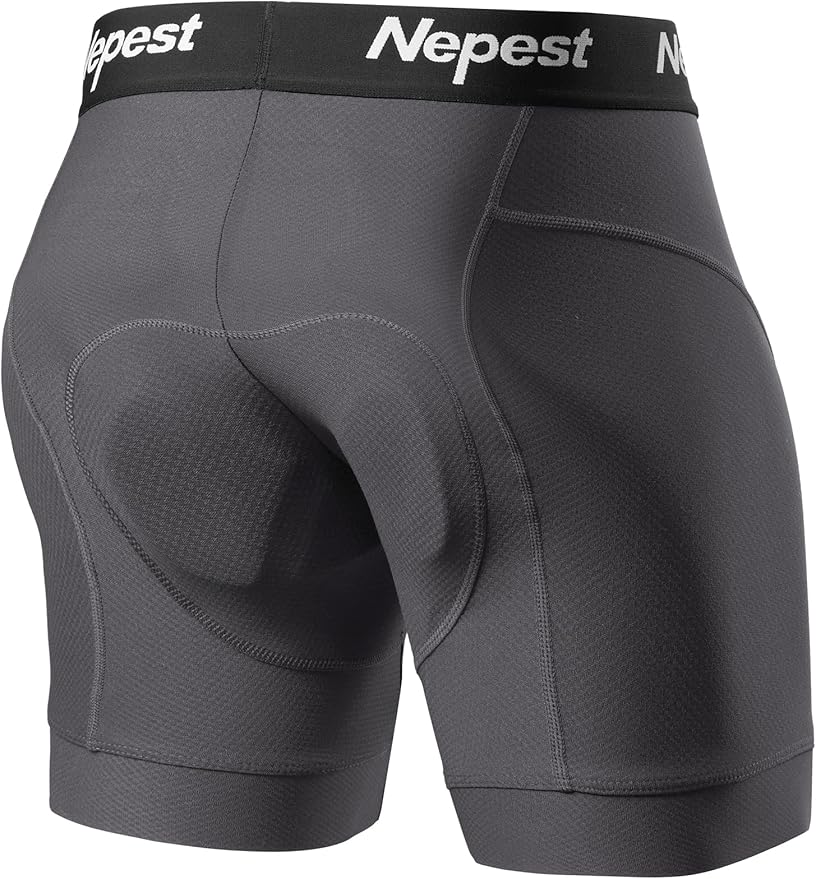 Nepest Mens Cycling Underwear 4D Padded Bike Shorts MTB Liner Mountain Bicycle Tights for Riding