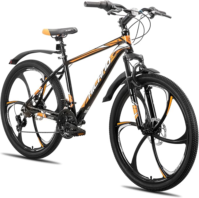HILAND 26" MTB Mountain Bike for Men Women Adults, 18-Speed, Disc Brake, Lightweight Aluminum Frame, 3/6 Spoke Wheel