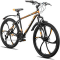 HILAND 26" MTB Mountain Bike for Men Women Adults, 18-Speed, Disc Brake, Lightweight Aluminum Frame, 3/6 Spoke Wheel