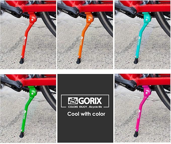 GORIX Bike Kickstand Side Road Mountain Bicycle Adjustable Portable(GX-KC22AAJ-Z(Global Edition))