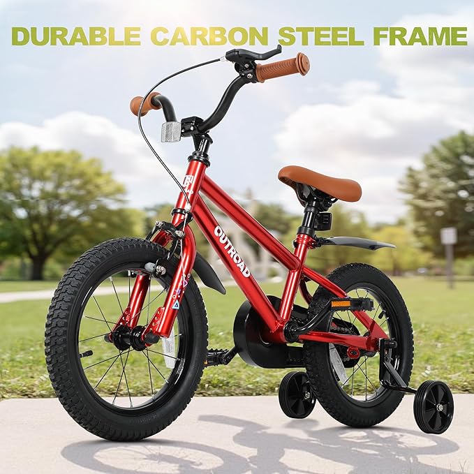 14/16/18 Inch Folding Kids Bike with Training Wheels, Gifts for Girl&Boy Age 3-10 Years, Toddler Bike with Dual Brakes for Beginners, Multi-Color