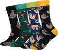 Cansok Men's 2/4 Packs Fun Crazy Novelty Dress Crew Socks