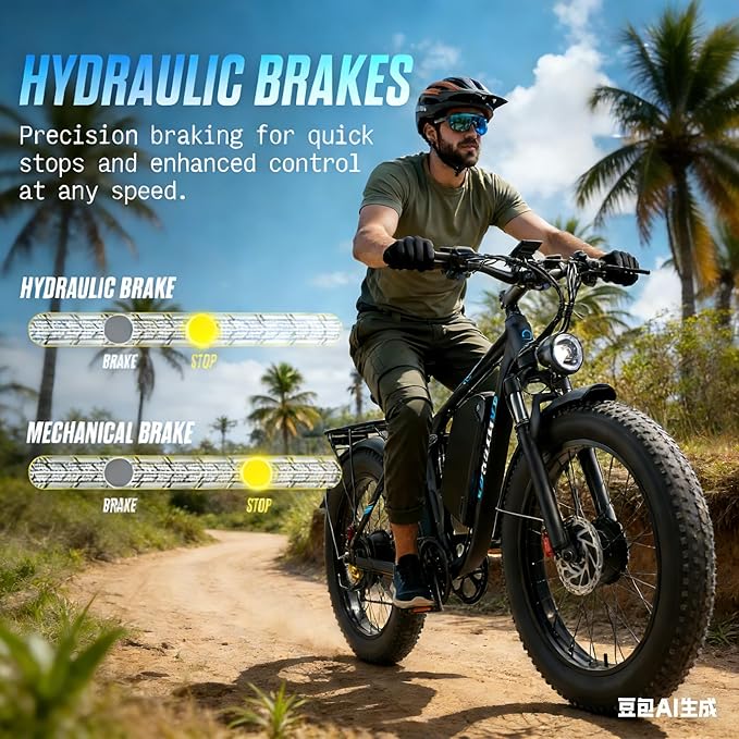 9000W Peak Dual Motor Ebike for Adults 47 MPH Fast Electric Bike, 58V Max-Output 1972 Wh Up to 105 Miles Ebikes,24" Fat Tire E-Bike,Full Suspension Electric Bicycle for Mountain Commuter Snow