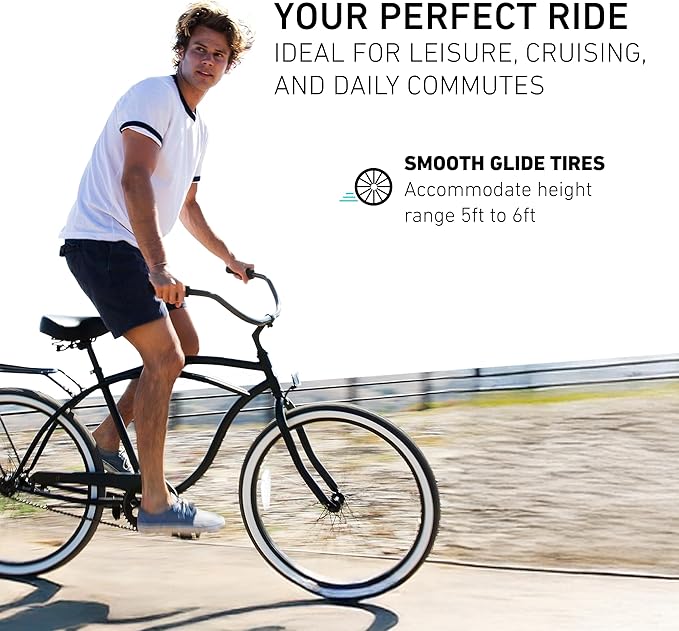 sixthreezero Around The Block Men's Beach Cruiser Bike, Hybrid Bicycle with Rear Rack, Multiple Speed and Color Options