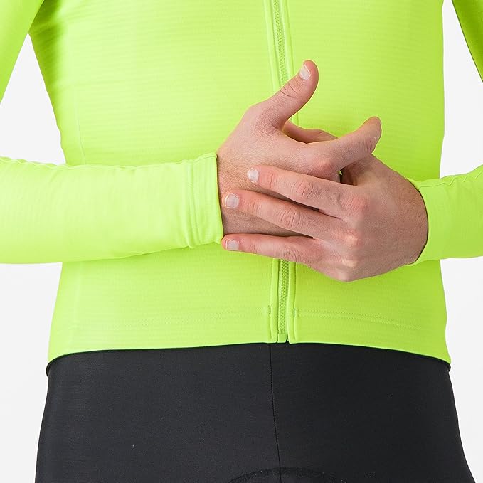 CASTELLI Men’s Puro 4 Jersey, Long Sleeve Mid-Weight Reflective Cycle Apparel for Early Morning Cool Road Cycling & Biking