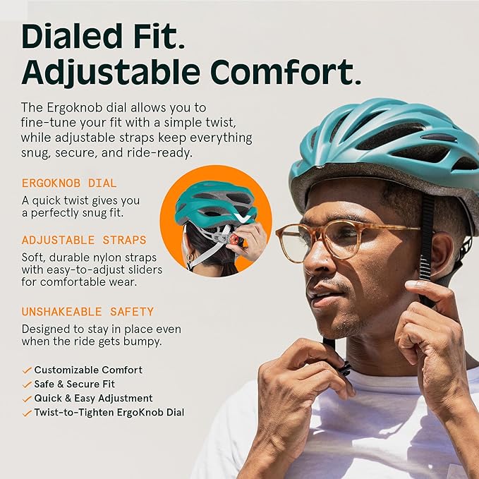 Retrospec Silas Road Bike Helmet with 24 Air Vents & Built-in LED Safety Light - Adjustable Adult Cycling Protection 54-61cm - Padded & Lightweight Design
