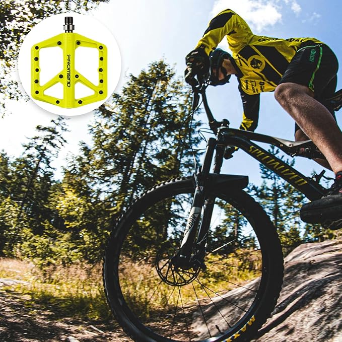 Mountain Bike Pedals - Durable Nylon DU Bearing Platform Pedals for MTB and BMX