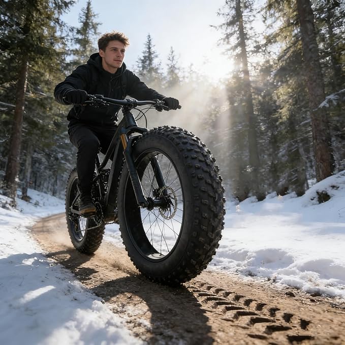2 Pack 20x3.0/20x4.0/24x4.0/26x3.0/26x4.0 Fat Bike Tires and Tubes Set, 20 Inch All-Terrain Tires, for Mountain Ebikes Snow Bikes Beach