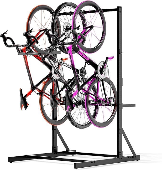 Freestanding Bike Stand for Garage, 4 Bikes Stand Vertical Bike Storage Rack 300 Lbs Heavy Duty Bike Floor Stand,Indoor/Outdoor Bike Racks for Home and Garage Organizerike (Bike stand for 4 bikes)