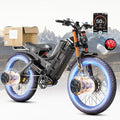 eAhora 2025 Latest Romeo Pro 3/2/Pro 5600W/50Mph 4000W/46Mph Dual Motor Electric Bike for Adults, 60V/80Ah 52V/70Ah 250+Miles Long Range Ebike 26''*4.0 Fat Tire Full Suspension Off-Road Ebike, UL2849