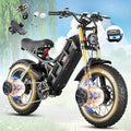 eAhora Romeo Pro/Ⅱ Electric Bike - 2025 34-40MPH 2500W Adults 52V/60Ah 200Mile Long Range Electric Bike, 20"*4.5 Fat Tire Fast Mountain E-Bike Off-Road Full Suspension Electric Bicycle for Men Women