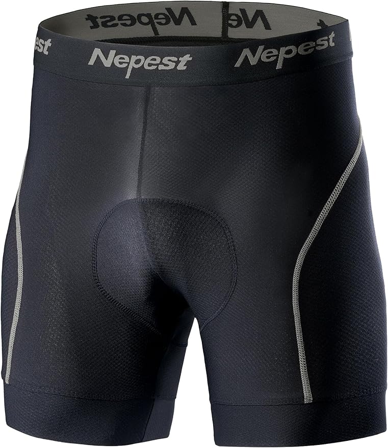 Nepest Mens Cycling Underwear 4D Padded Bike Shorts MTB Liner Mountain Bicycle Tights for Riding