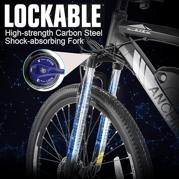 ANCHEER Electric Bike for Adults, Peak 750W Ebike, 3 Hours Fast Charge, 60 Miles Electric Bicycle with 48V/499Wh Battery, 27.5 ''Hummmer Electric Mountain Bike with LCD Display, 21/24 Speed | Peak 750W, Ebike, 3 Hours Fast Charge, 60 Miles, Electric Bi...