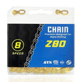 Bike Chain, 6 7 8 Speed Bike Chain 1/2" x 3/32" 116 Links Bicycle Chain for Road Mountain Folding Racing Cycling Bikes (Gold)