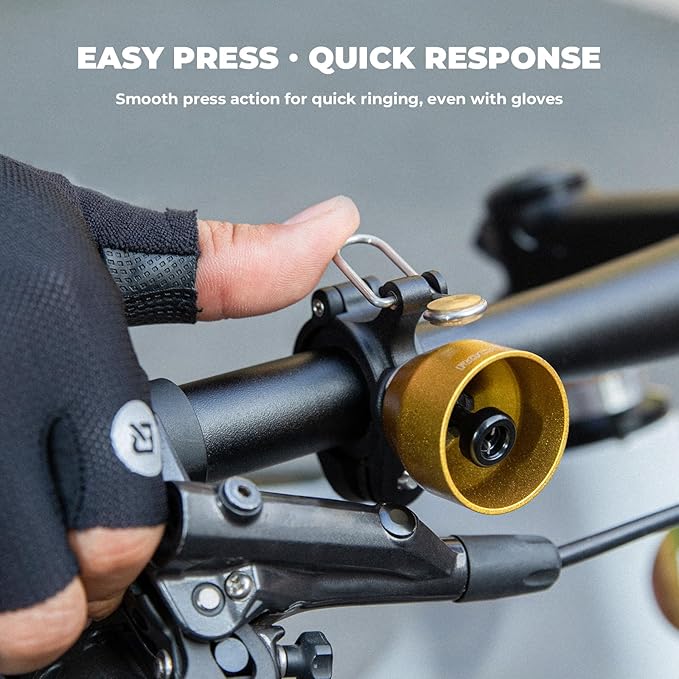 ROCKBROS Classic Bike Bell, Bicycle Bell for Road & Mountain Bikes, with Loud Sound and Fit for 0.87-1.25in/22-31.8mm Bicycle Handlebars for Adults Kids
